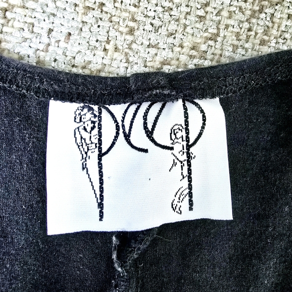 Vintage 90s Black CatSuit | size medium | zip up front | white embroidery - Picture 6 of 8